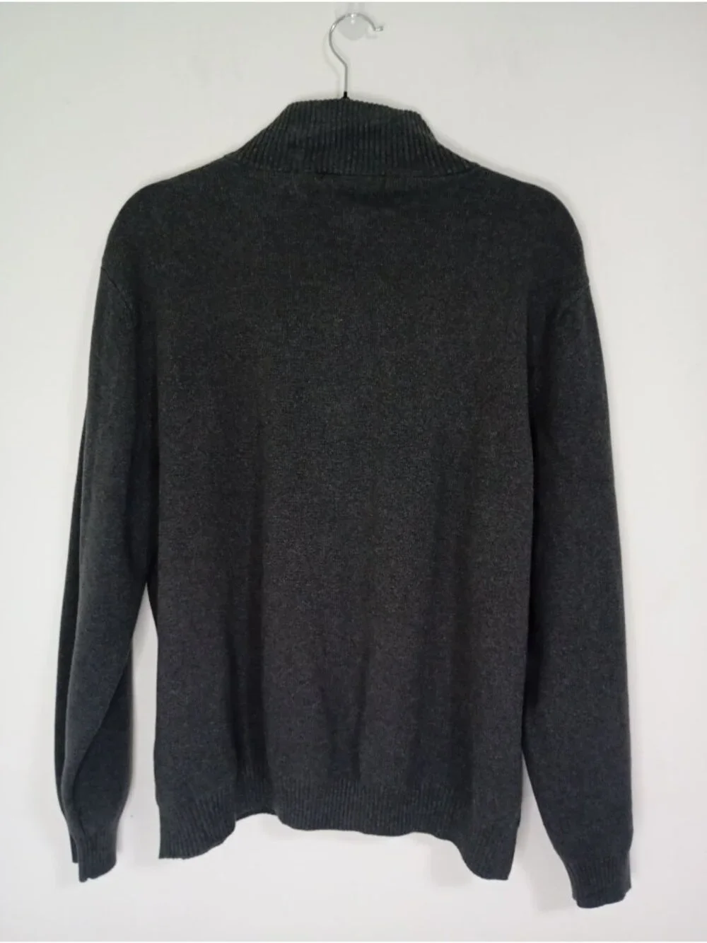 Structure Mens Charcoal 1/4 Zip Pullover Sweater XL 100% Cotton